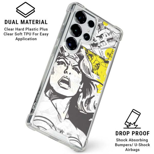DC Comics Wonder Woman Vintage Comic Art Galaxy S25 Ultra Clear Case